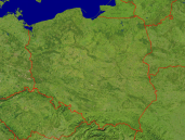 Polen Satellit + Grenzen 1200x900